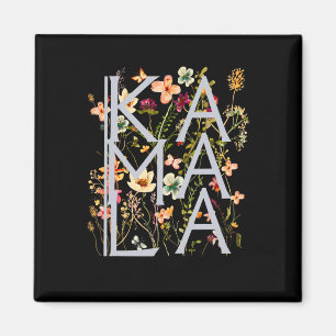 Kamala Harris Vintage Floral Feminine First Female Magnet