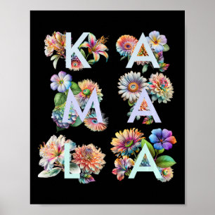 Kamala Harris Vintage Floral Feminine First Female Poster