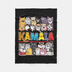 Kamala Harris Waltz 2024 Childless Cat Lady Funny Fleece Blanket
