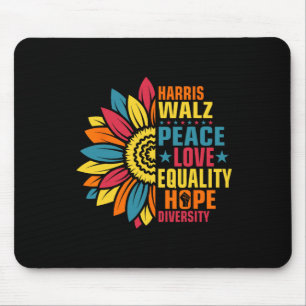Kamala Harris Waltz Peace Love E Hope Diversity Mouse Pad