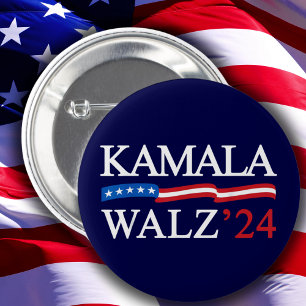 Kamala Harris Walz 2024 Obviously Blue 3 Cm Round Badge