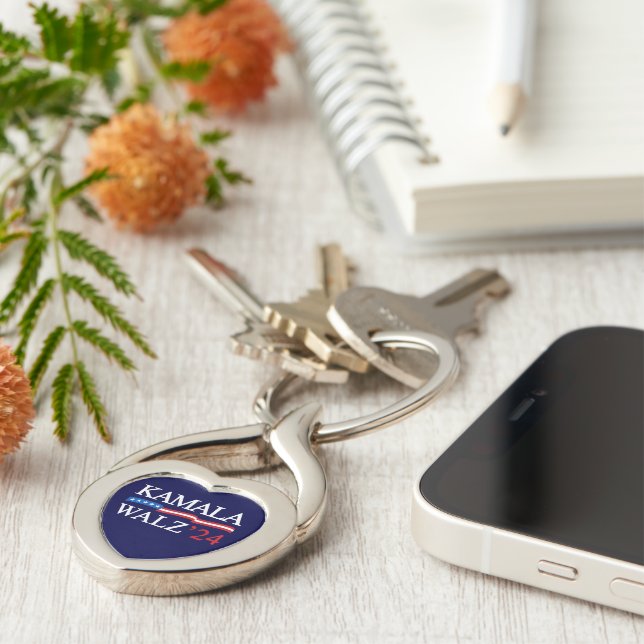 Kamala Harris Walz 2024 Obviously Blue Key Ring (Side)