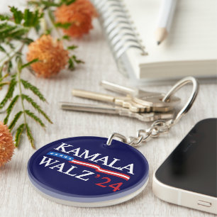 Kamala Harris Walz 2024 Obviously Blue Key Ring