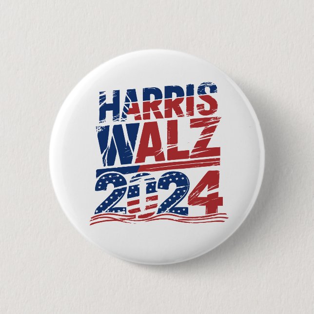 Kamala Harris Walz 2024 President Election 6 Cm Round Badge (Front)