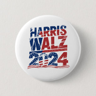 Kamala Harris Walz 2024 President Election 6 Cm Round Badge