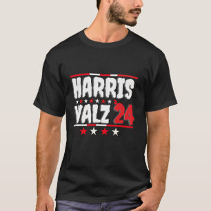 Kamala Harris walz 24 Cat Lettering is positive fu T-Shirt