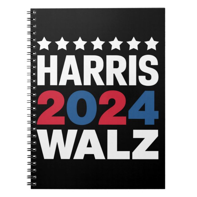 Kamala Harris Walz For President Vice President  Notebook (Front)