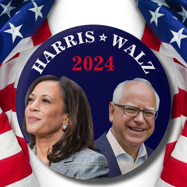 Kamala Harris Walz Photo -  President Vice Photos 3 Cm Round Badge (Creator Uploaded)