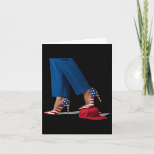 Kamala Harris With High Heels Stepping On Red Hat Card