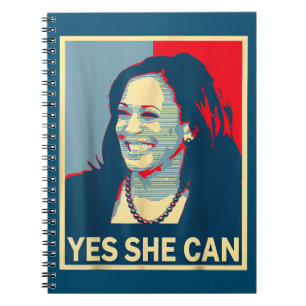 Kamala Harris YES SHE CAN 2024 Election President Notebook