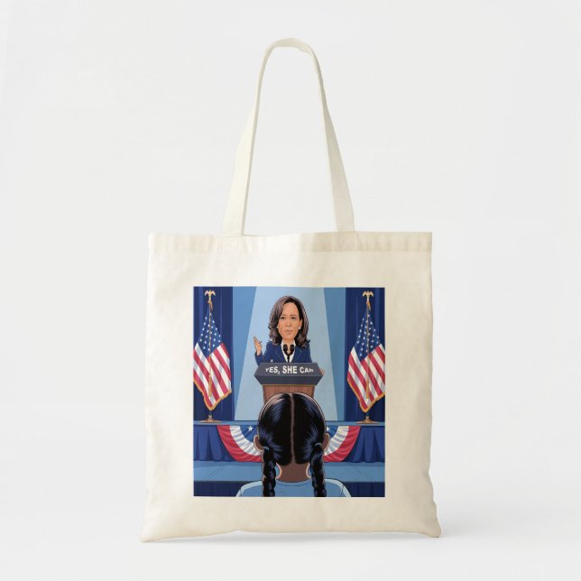 KAMALA HARRIS'S  NIECE - YES SHE CAN Tote Bag (Front)