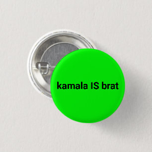 kamala is brat black and neon green cool 3 cm round badge