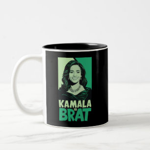 Kamala is Brat Funny Sarcastic Two-Tone Coffee Mug