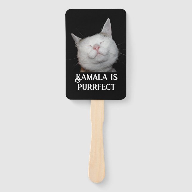 Kamala is Purrfect  Hand Fan (Front)