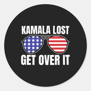 Kamala Lost Get Over It Funny Trump Victory Electi Classic Round Sticker