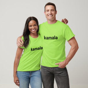 kamala minimalist text black lime green brat cool T-Shirt