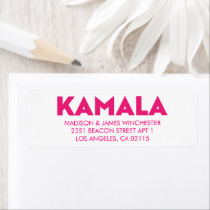 Kamala modern bold typography hot pink and white