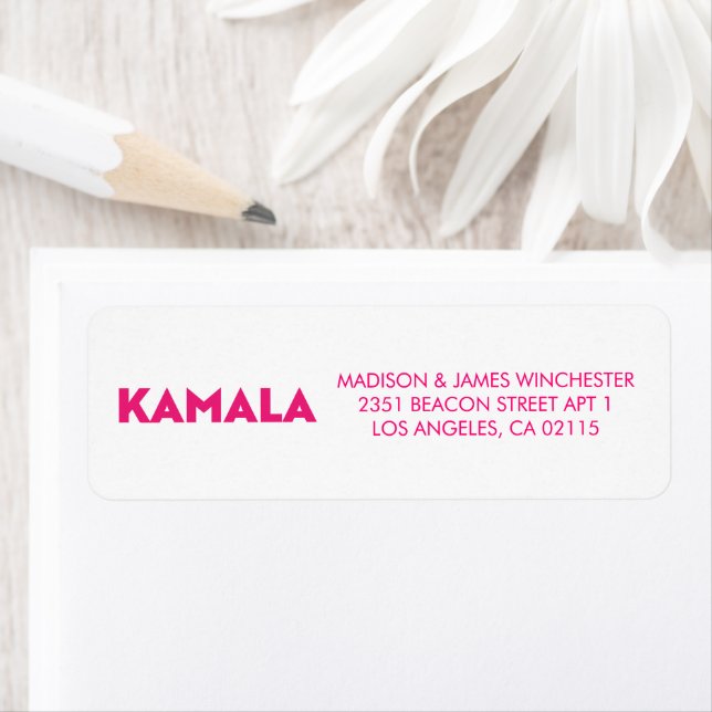 Kamala modern bold typography hot pink and white (Insitu)