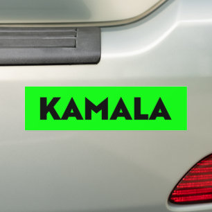 Kamala modern bold typography neon green brat bumper sticker
