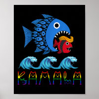 Kamala Over Trump Blue Wave Big Fish Eats Small Fi