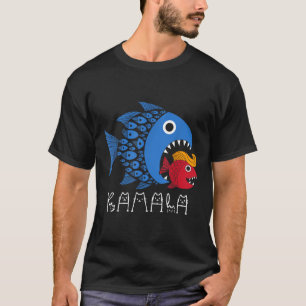 Kamala Over Trump Blue Wave Big Fish Eats Small Fi T-Shirt