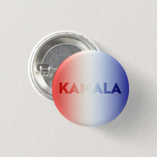 Kamala red white blue typography patriotic 3 cm round badge