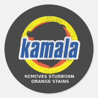 Kamala Removes Stubborn Orange Stains Classic Round Sticker