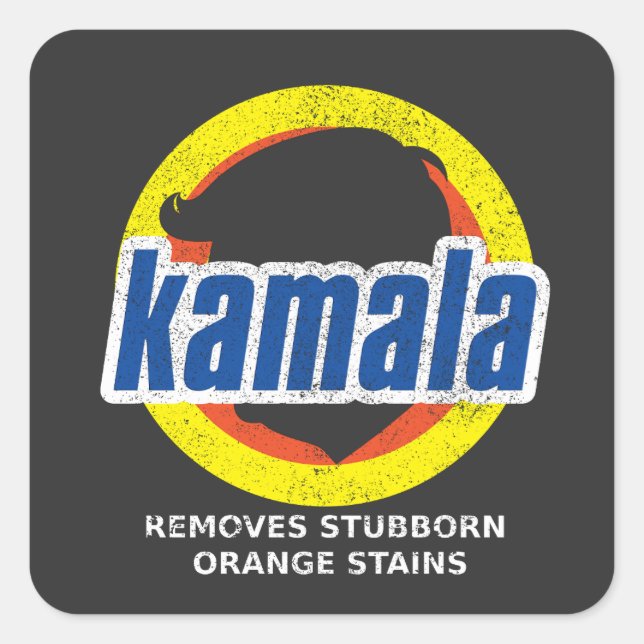 Kamala Removes Stubborn Orange Stains Square Sticker (Front)