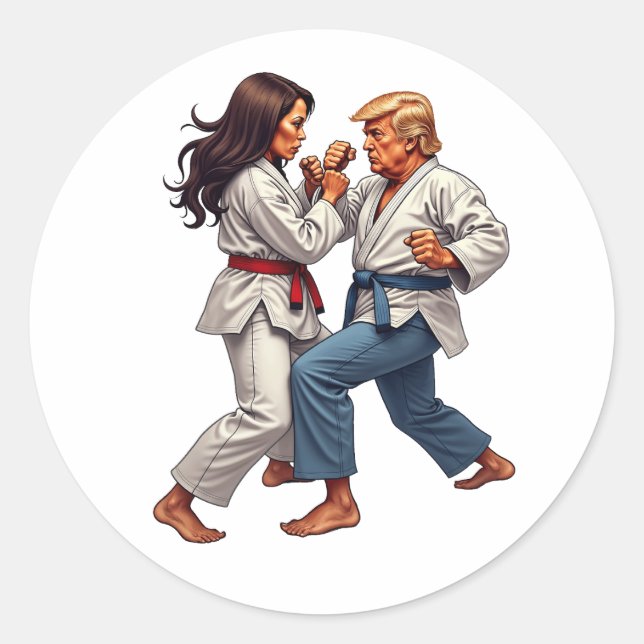 Kamala Trump Fighting 2024 Classic Round Sticker (Front)