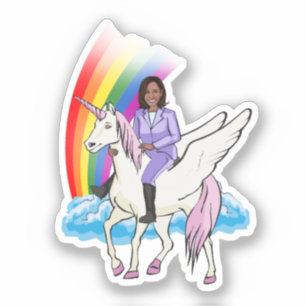 KAMALA UNICORN AND RAINBOW STICKER