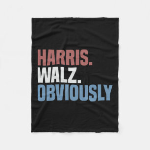 Kamala W Obviously 2024 Harris Waltz 2024 Election Fleece Blanket