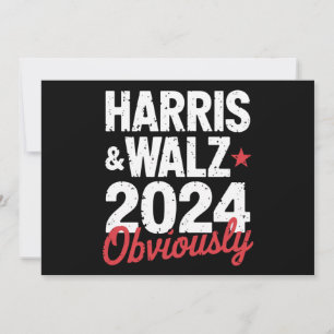 Kamala Walz Obviously 2024 Harris Waltz 2024  Invitation
