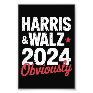 Kamala Walz Obviously 2024 Harris Waltz 2024  Photo Print