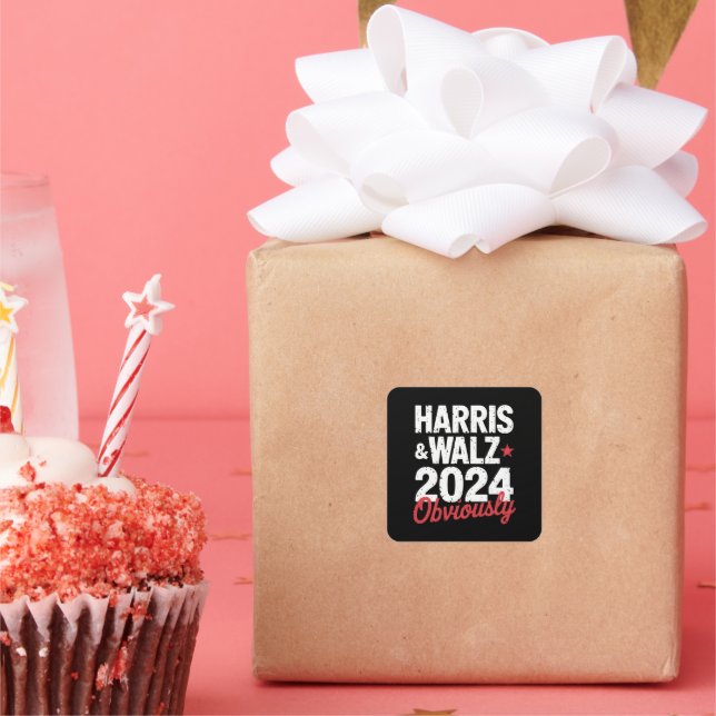 Kamala Walz Obviously 2024 Harris Waltz 2024  Square Sticker (Party)