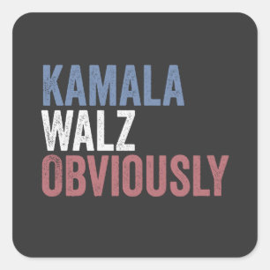 Kamala Walz Obviously Election Day 2024 Square Sticker