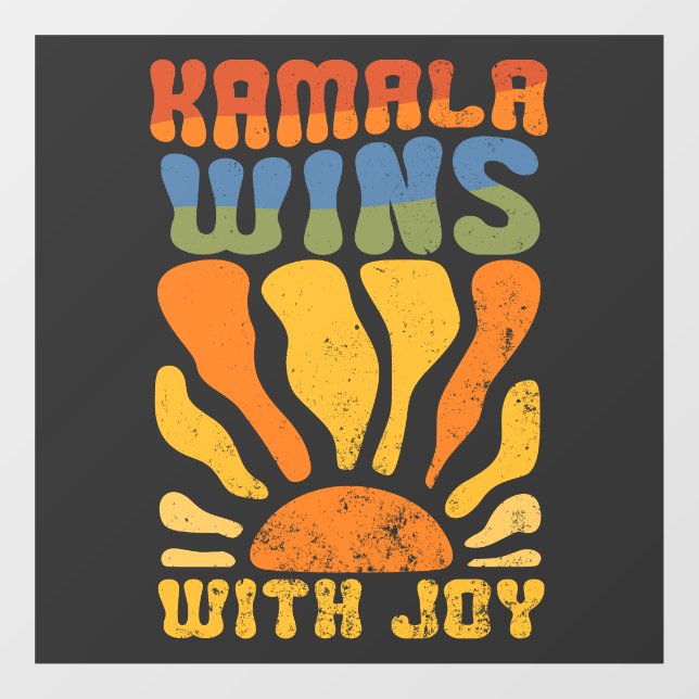 Kamala Wins with Joy Retro Boho Harris Walz  (Sheet)