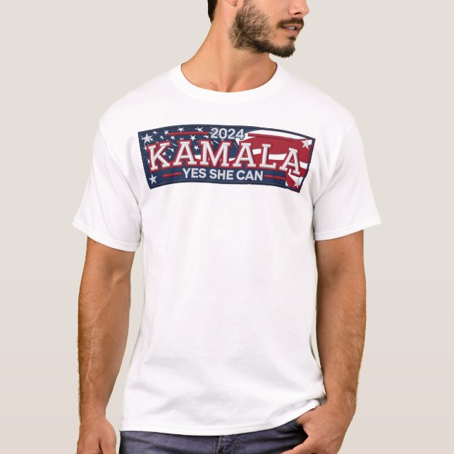 KAMALA "YES SHE CAN" Men's T-Shirt (Front)
