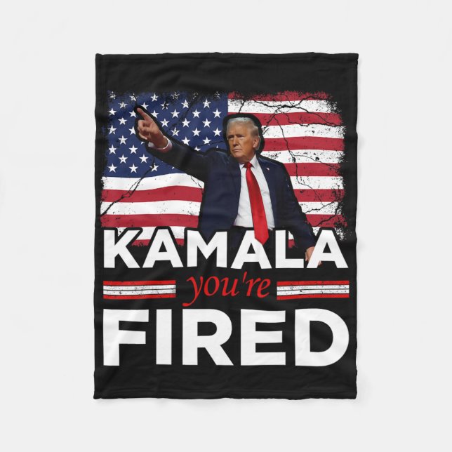 Kamala You're Fired Funny  Fleece Blanket (Front)