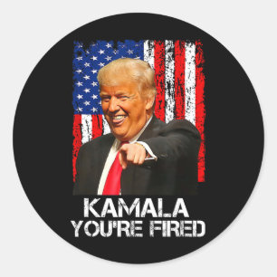Kamala You're Fired Funny President Trump Laughing Classic Round Sticker