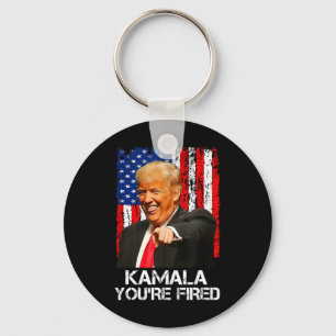 Kamala You're Fired Funny President Trump Laughing Key Ring