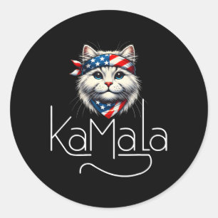 Kamalaharris 2024 Shirt Cat Lettering Positive Min Classic Round Sticker