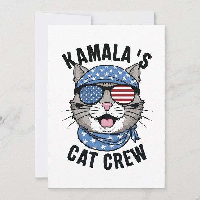 Kamala's Cat Crew Election Cat Lady Gift  Thank You Card (Front)