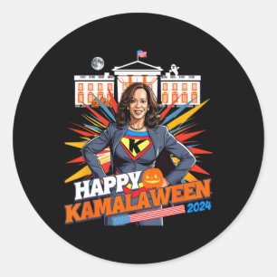 Kamalaween Kamala Harris Halloween Cat Ladies Witc Classic Round Sticker
