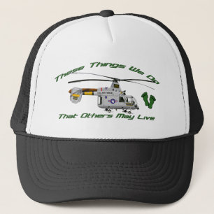 Kaman H-43 5 Toe Para Rescue with Green Feet Trucker Hat