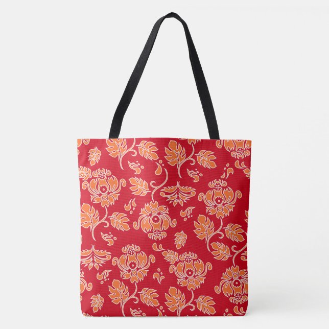 Kamaole Hawaiian Protea Tropical Floral Beach Bag (Front)