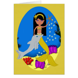 Kamaria the Mermaid and Dolphin Card
