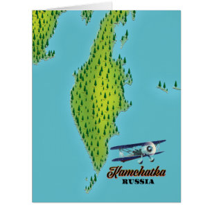 Kamchatka Peninsula Russia travel map.