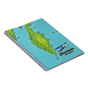 Kamchatka Peninsula Russia travel map. Notebook