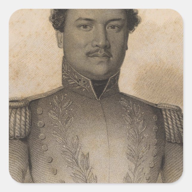 Kamehameha, Hawaii Square Sticker (Front)