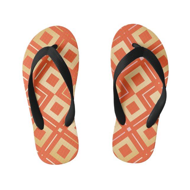 Kamelia’s Geometric Pattern 6 Kid's Jandals (Footbed)